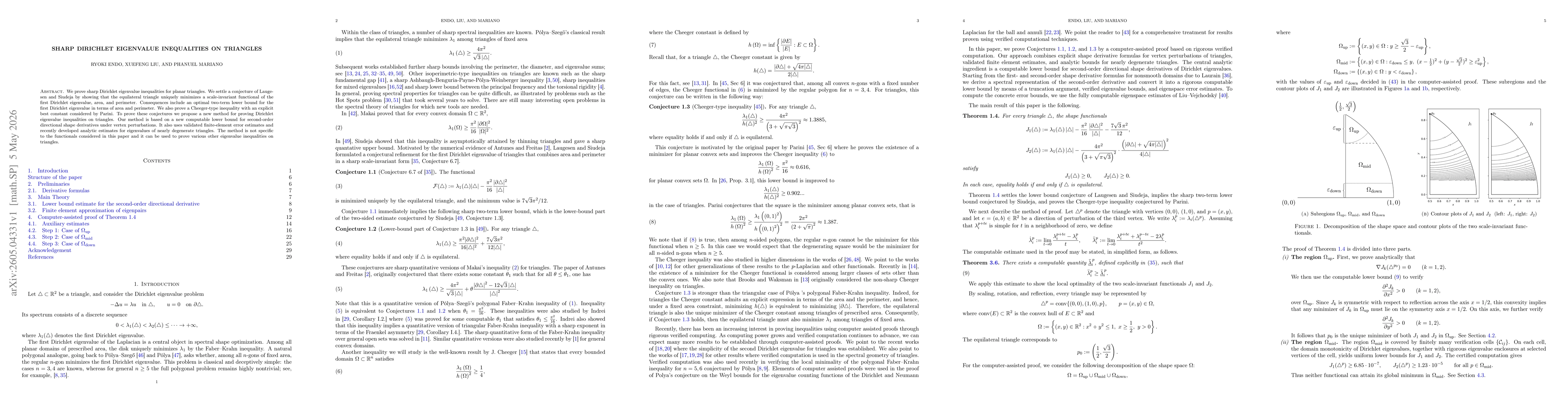 Thumbnail for Sharp Dirichlet eigenvalue inequalities on triangles