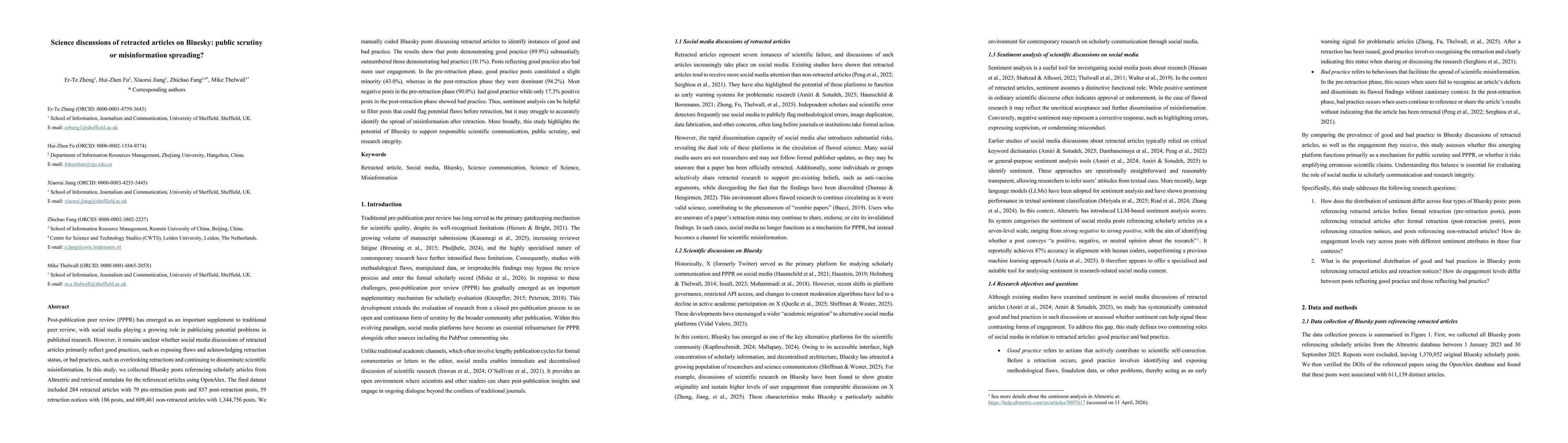 Thumbnail for Science discussions of retracted articles on Bluesky: public scrutiny or misinformation spreading?