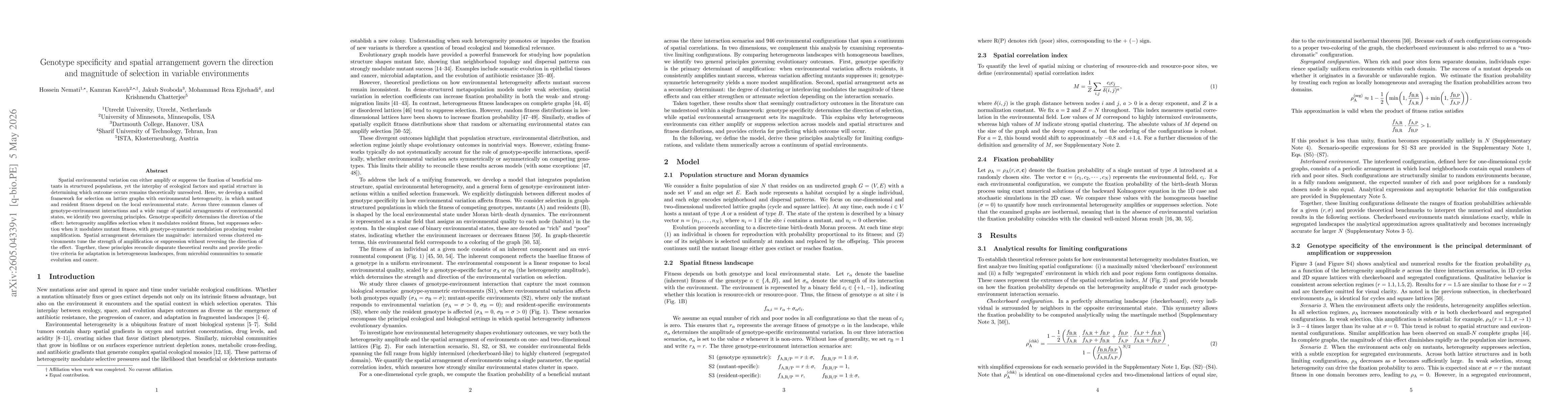 Thumbnail for Genotype specificity and spatial arrangement govern the direction and magnitude of selection in variable environments