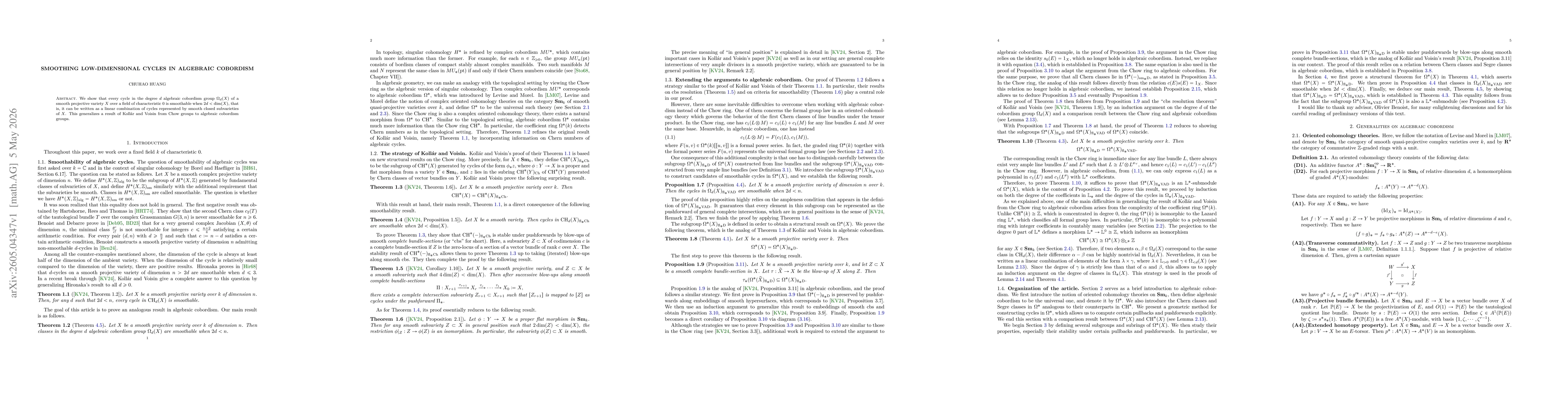 Thumbnail for Smoothing low-dimensional cycles in algebraic cobordism