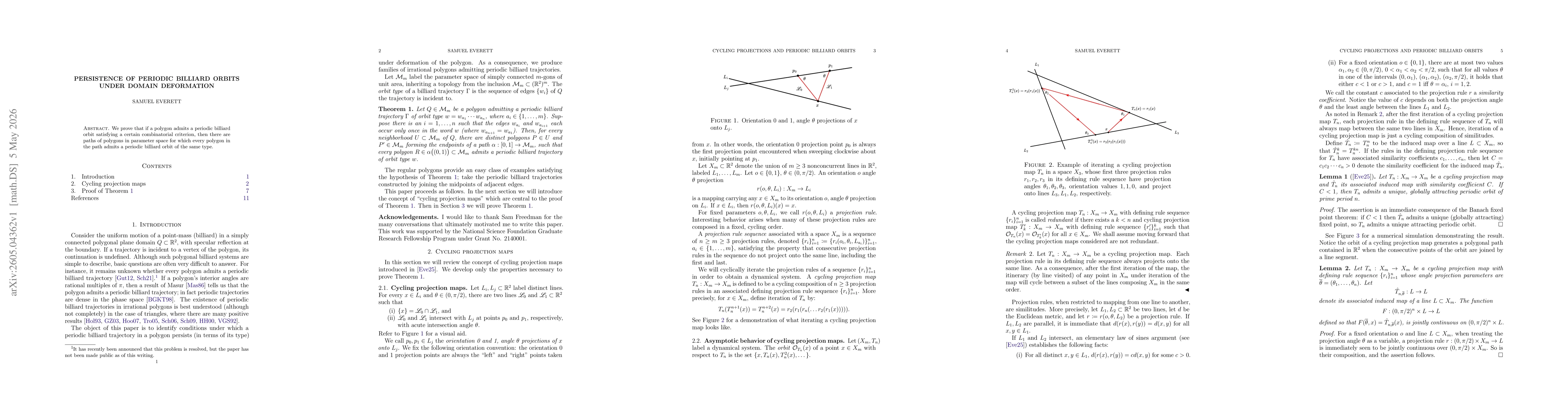 Thumbnail for Persistence of periodic billiard orbits under domain deformation