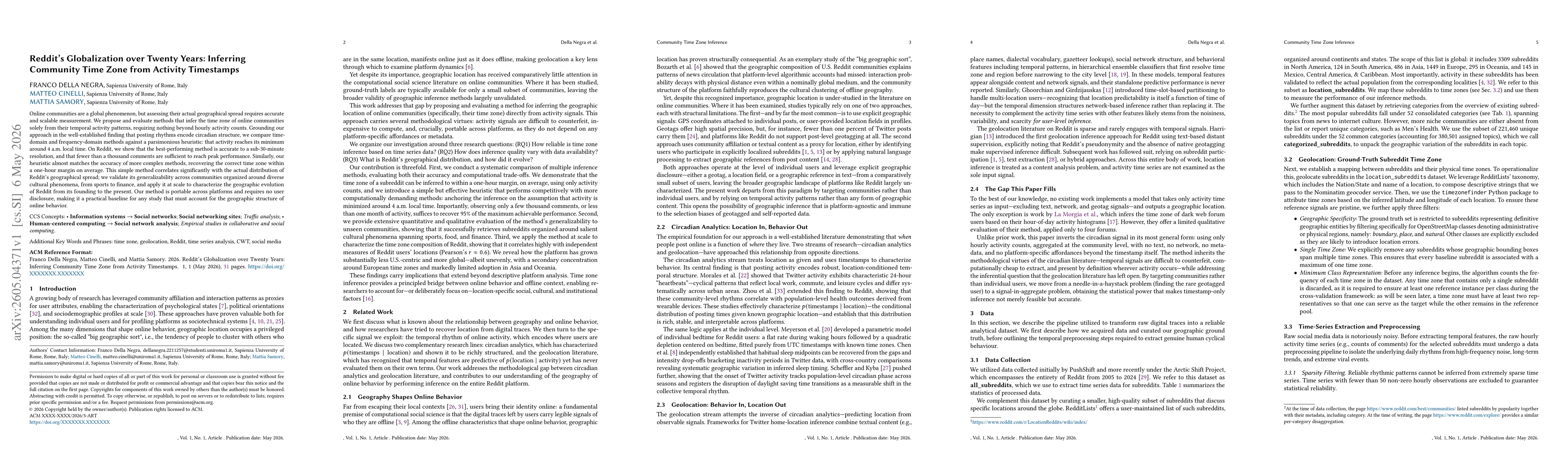 Thumbnail for Reddit's Globalization over Twenty Years: Inferring Community Time Zone from Activity Timestamps