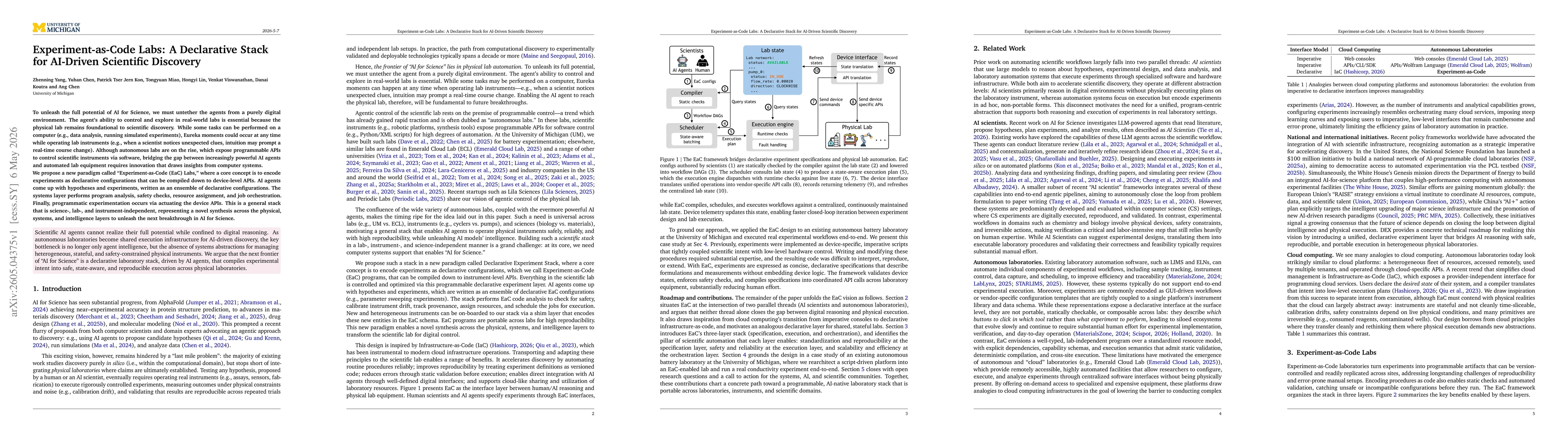 Thumbnail for Experiment-as-Code Labs: A Declarative Stack for AI-Driven Scientific Discovery