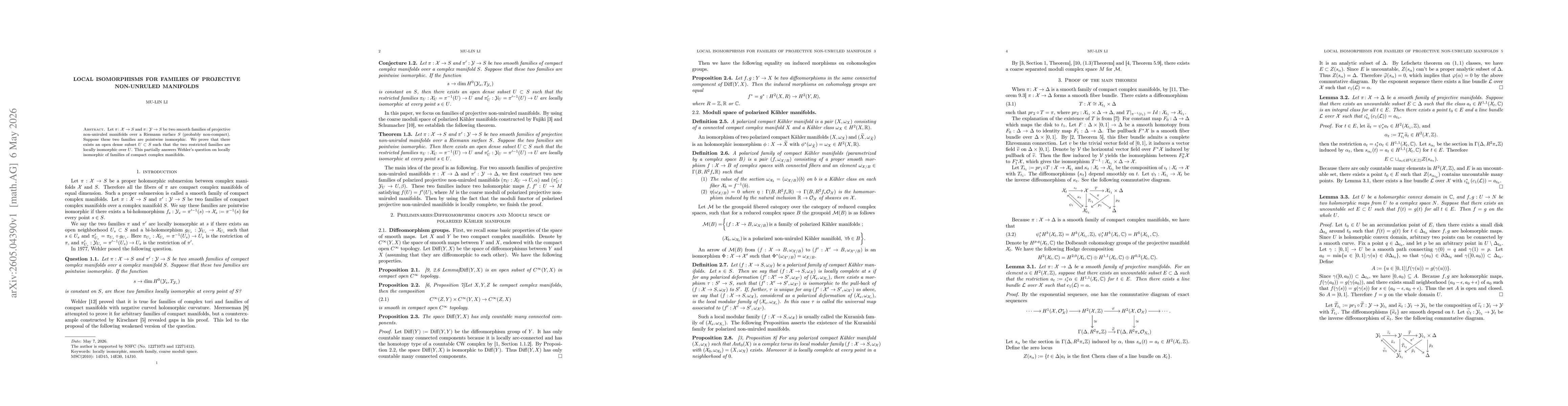 Thumbnail for Local isomorphisms for families of projective non-unruled manifolds