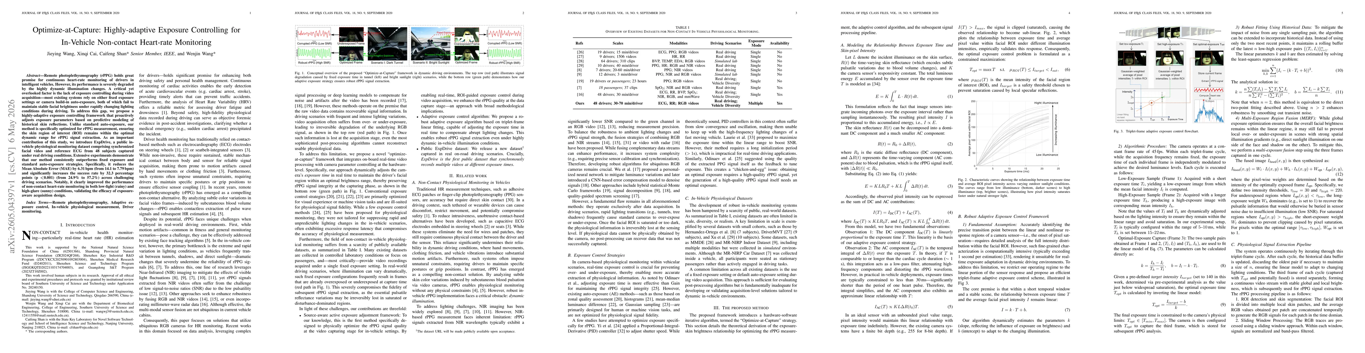 Thumbnail for Optimize-at-Capture: Highly-adaptive Exposure Controlling for In-Vehicle Non-contact Heart-rate Monitoring