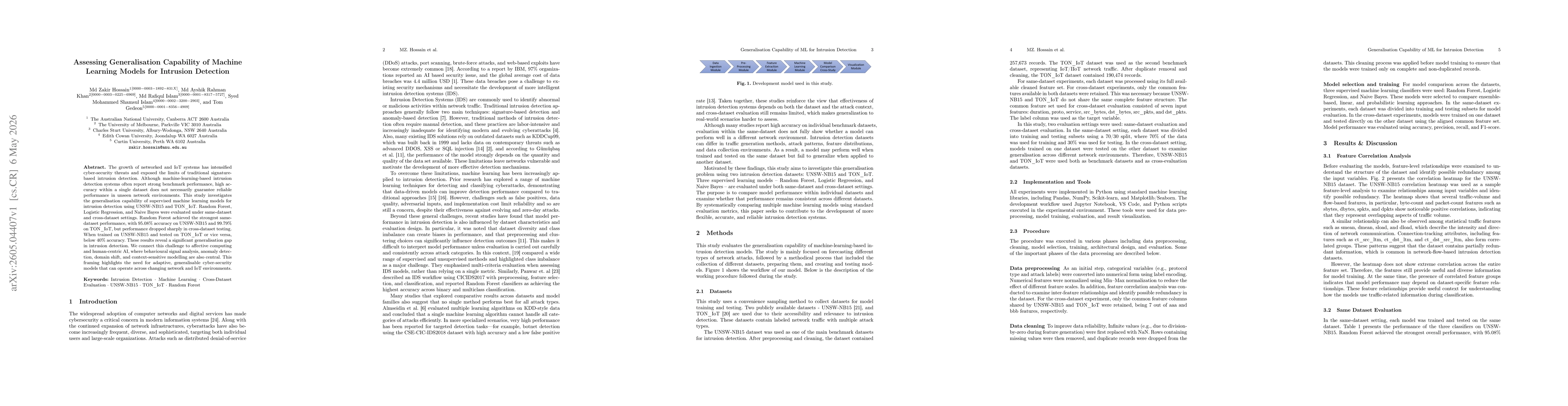 Thumbnail for Assessing Generalisation Capability of Machine Learning Models for Intrusion Detection