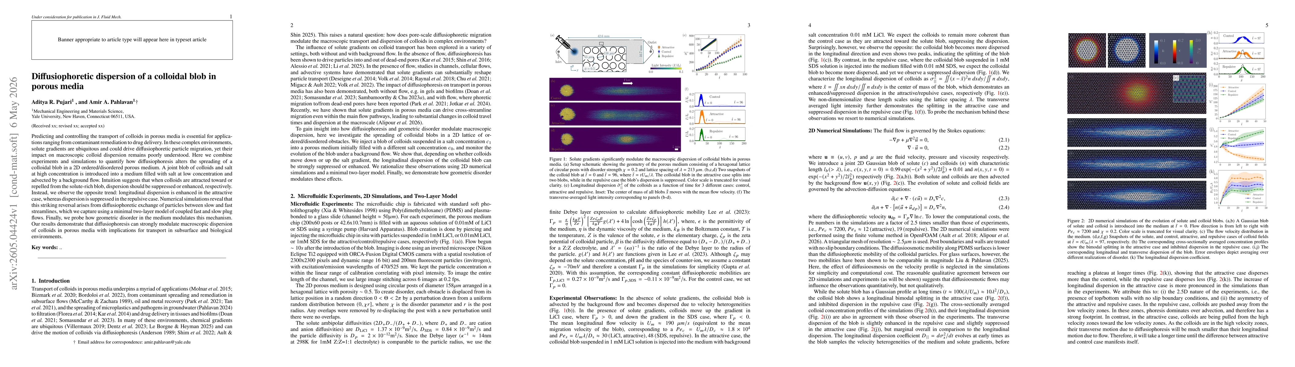 Thumbnail for Diffusiophoretic dispersion of a colloidal blob in porous media