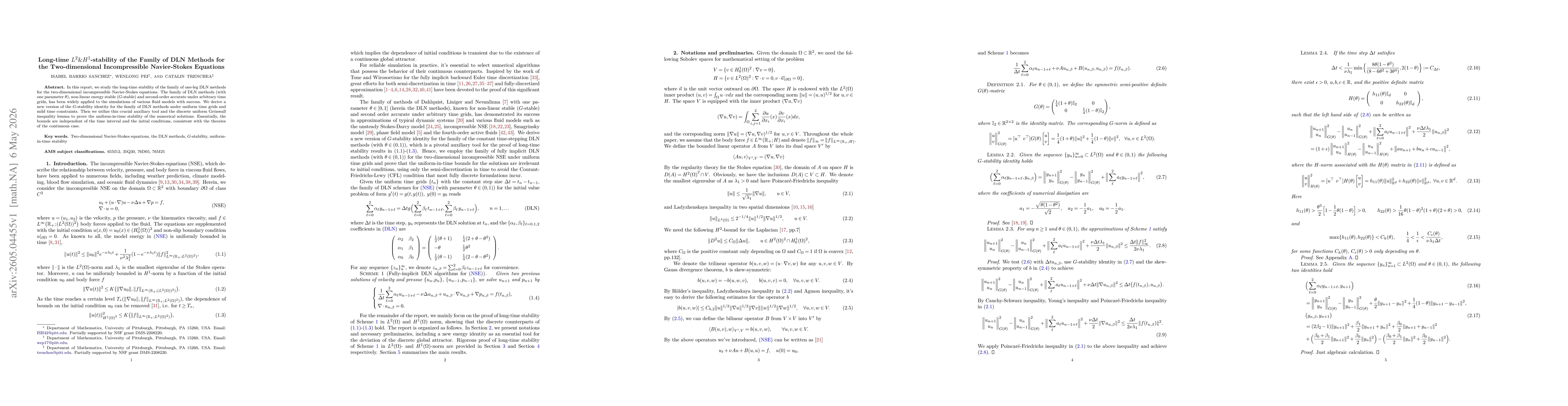 Thumbnail for Long-time $L^2$&$H^1$-stability of the Family of DLN Methods for the Two-dimensional Incompressible Navier-Stokes Equations