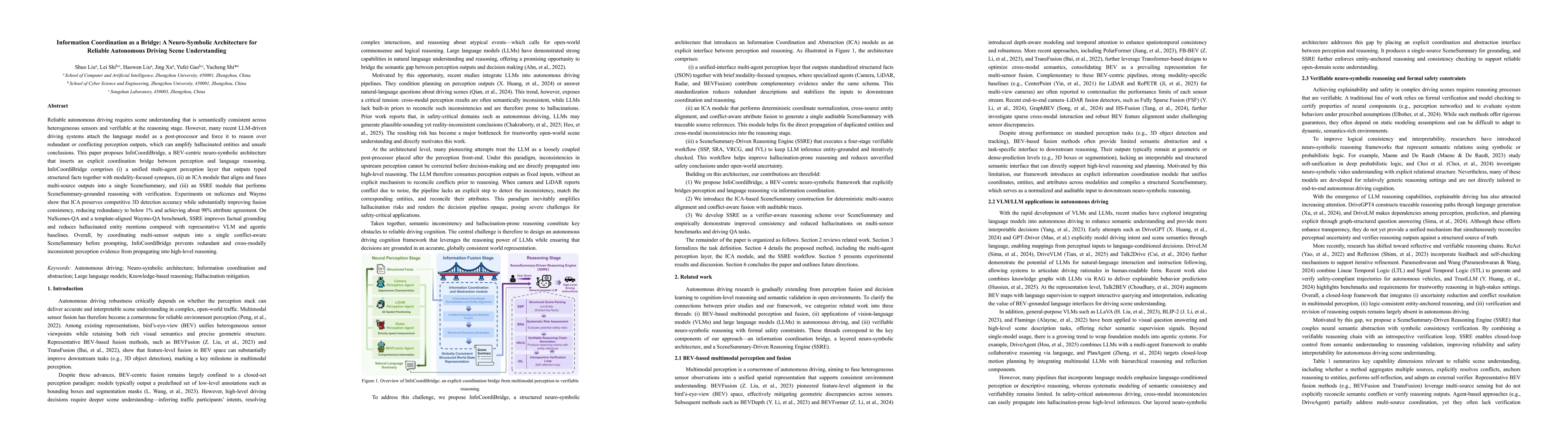 Thumbnail for Information Coordination as a Bridge: A Neuro-Symbolic Architecture for Reliable Autonomous Driving Scene Understanding