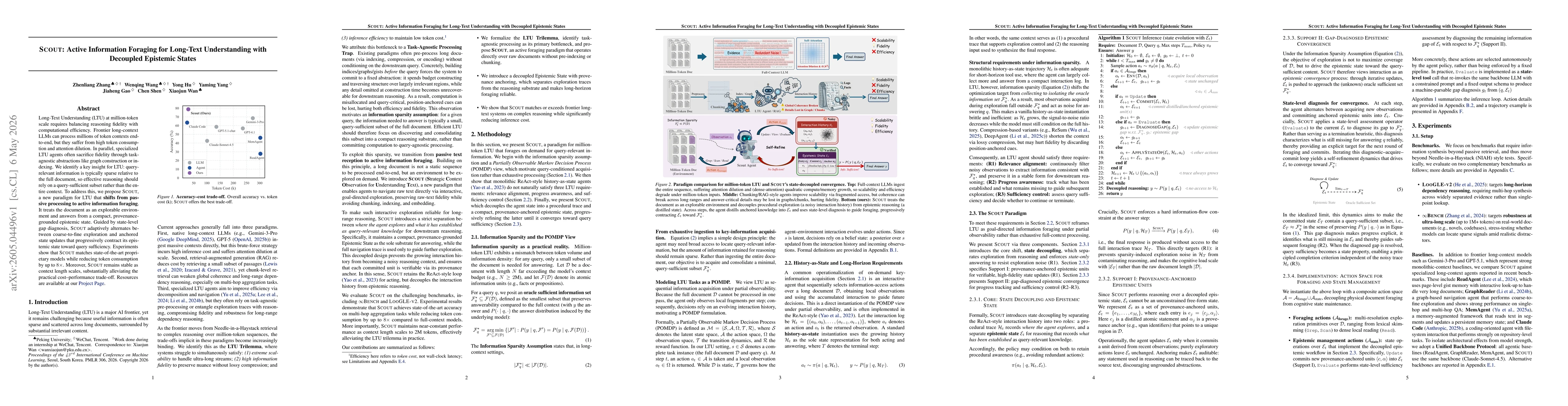 Thumbnail for SCOUT: Active Information Foraging for Long-Text Understanding with Decoupled Epistemic States