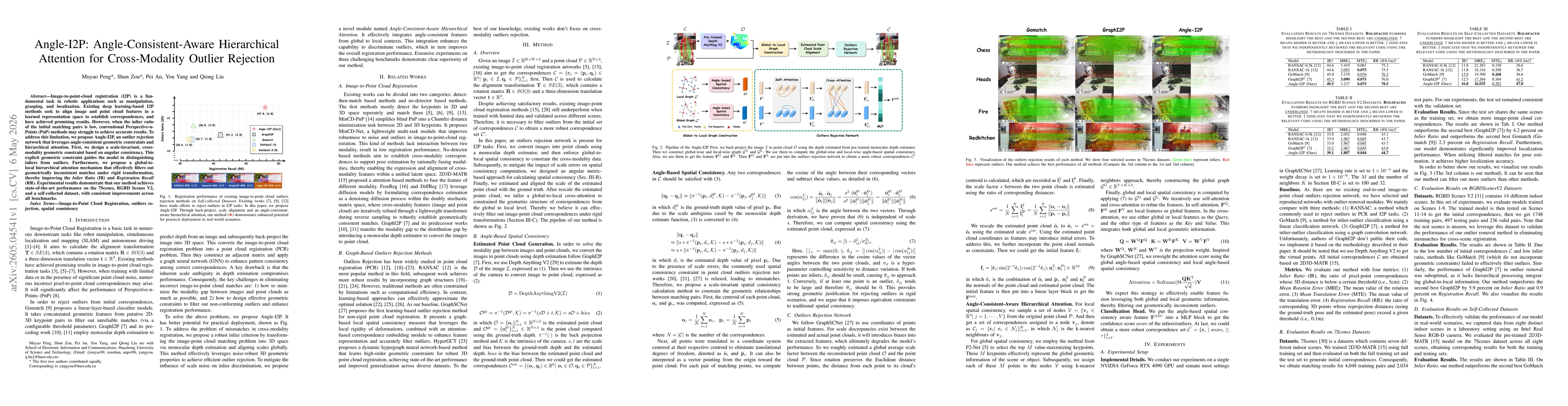 Thumbnail for Angle-I2P: Angle-Consistent-Aware Hierarchical Attention for Cross-Modality Outlier Rejection