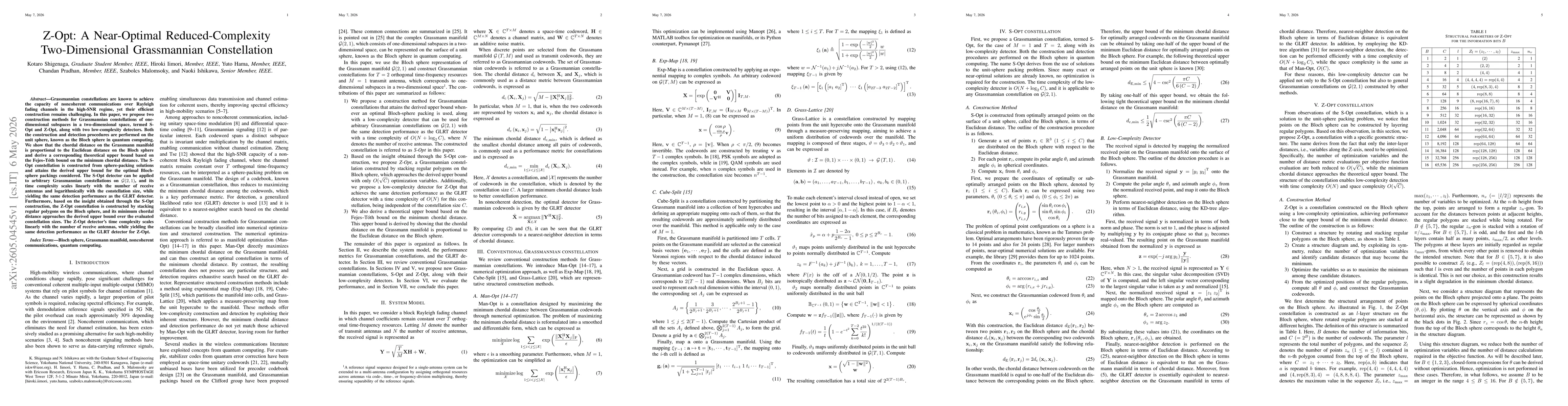 Thumbnail for Z-Opt: A Near-Optimal Reduced-Complexity Two-Dimensional Grassmannian Constellation