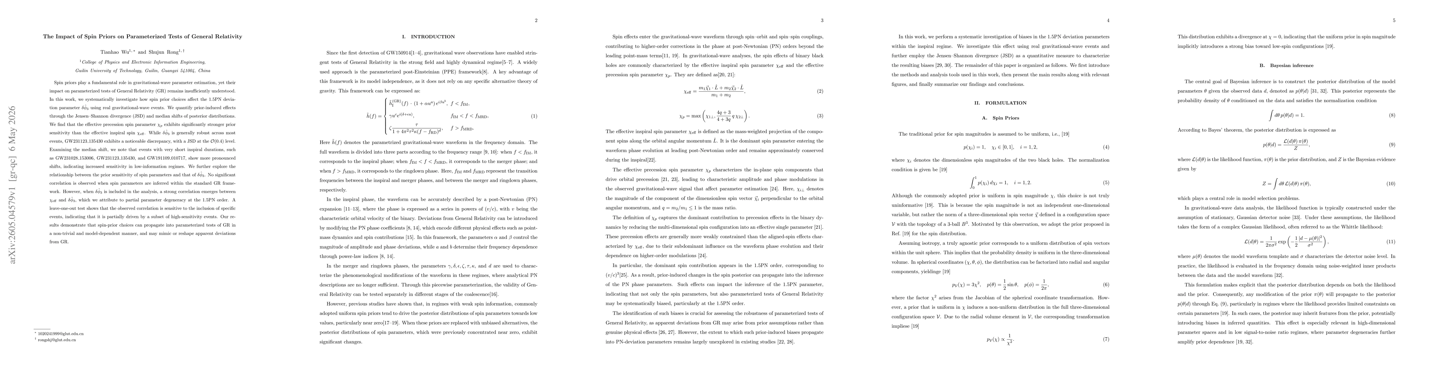 Thumbnail for The Impact of Spin Priors on Parameterized Tests of General Relativity
