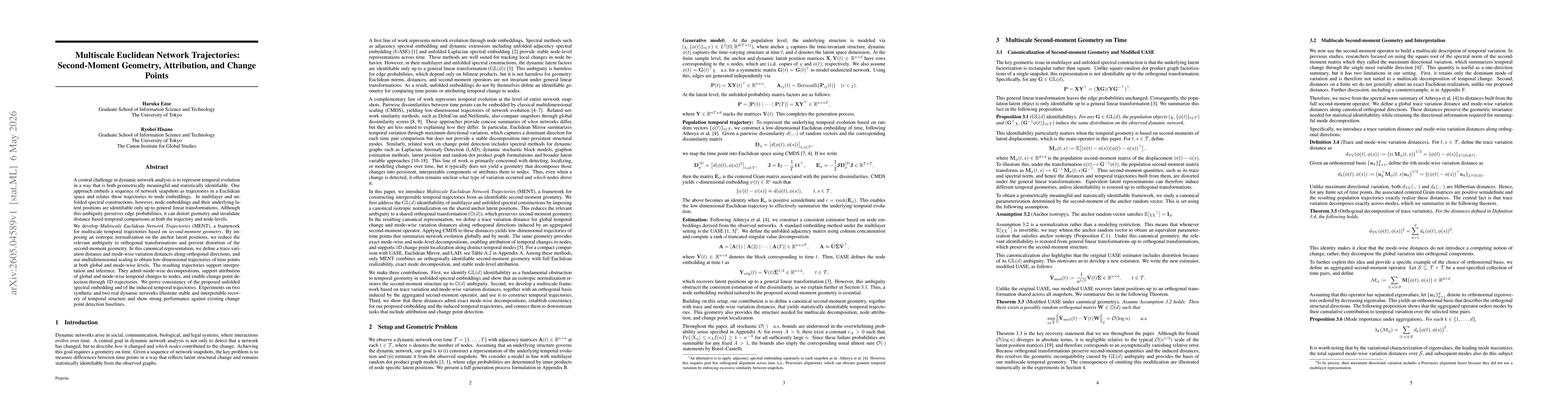Thumbnail for Multiscale Euclidean Network Trajectories: Second-Moment Geometry, Attribution, and Change Points