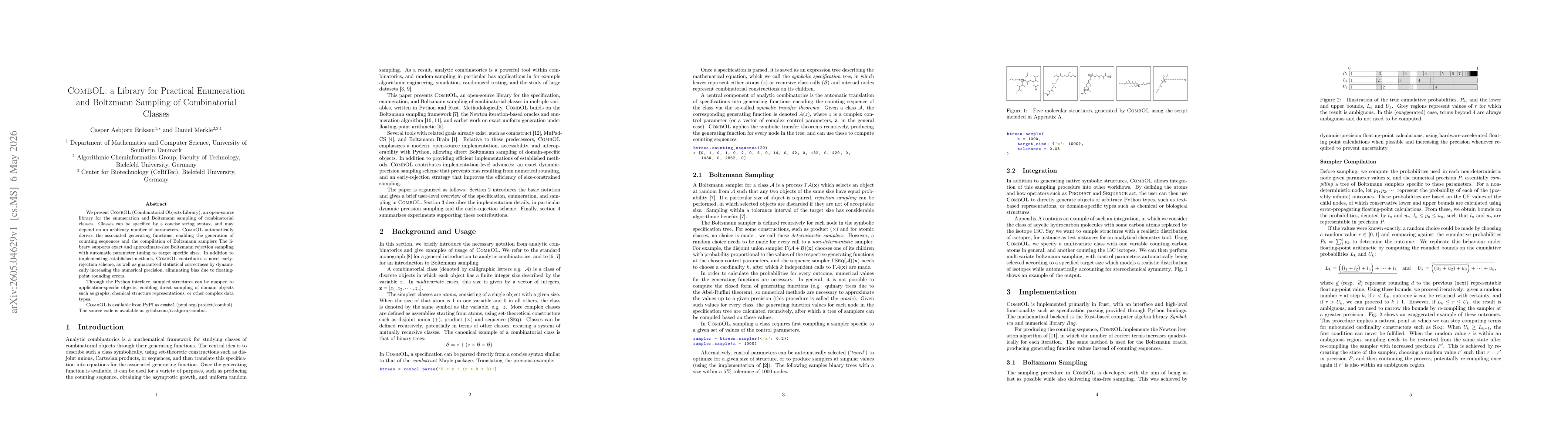 Thumbnail for CombOL: a Library for Practical Enumeration and Boltzmann Sampling of Combinatorial Classes