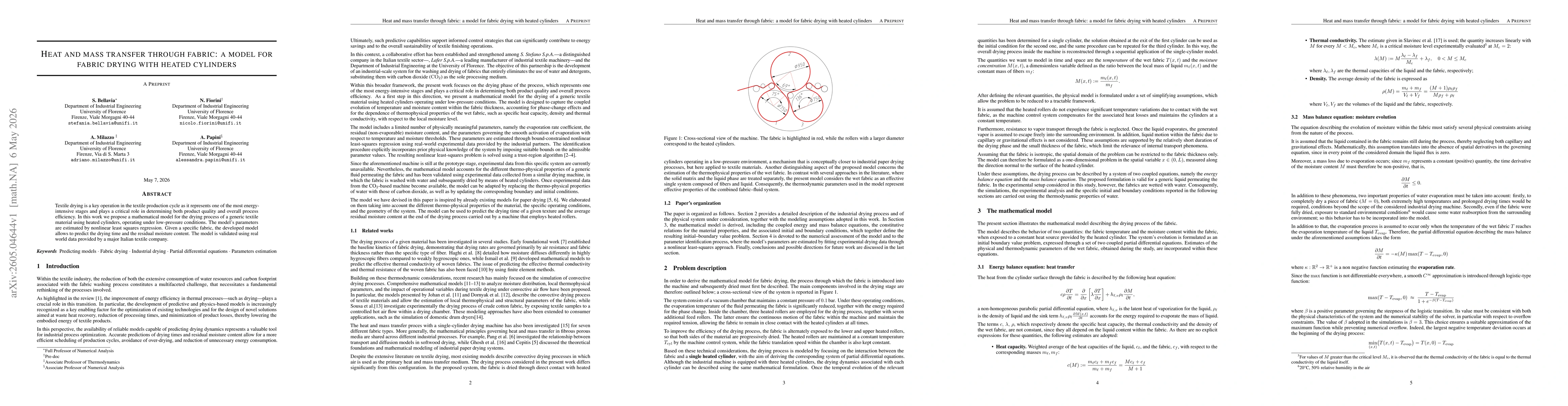Thumbnail for Heat and mass transfer through fabric: a model for fabric drying with heated cylinders