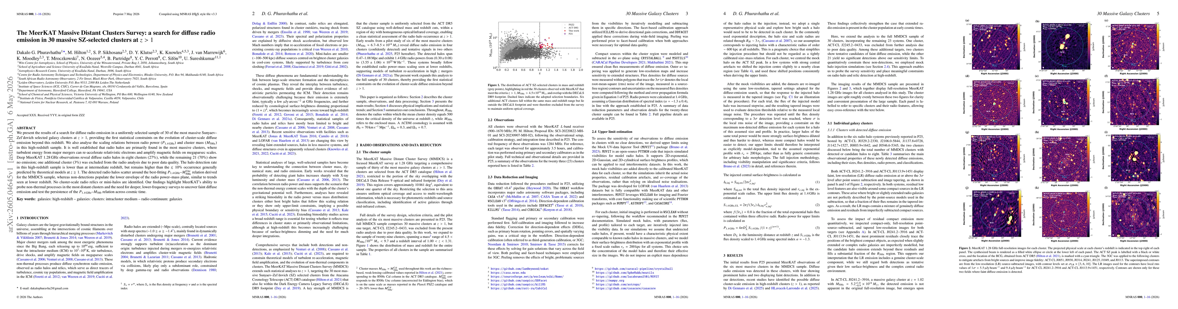 Thumbnail for The MeerKAT Massive Distant Clusters Survey: a search for diffuse radio emission in 30 massive SZ-selected clusters at $z > 1$