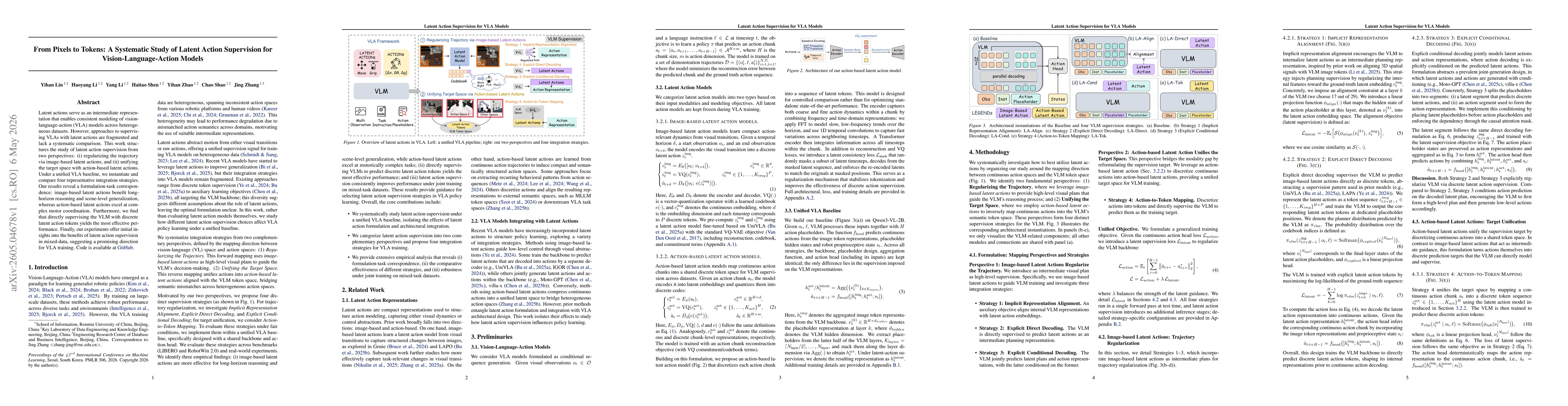 Thumbnail for From Pixels to Tokens: A Systematic Study of Latent Action Supervision for Vision-Language-Action Models