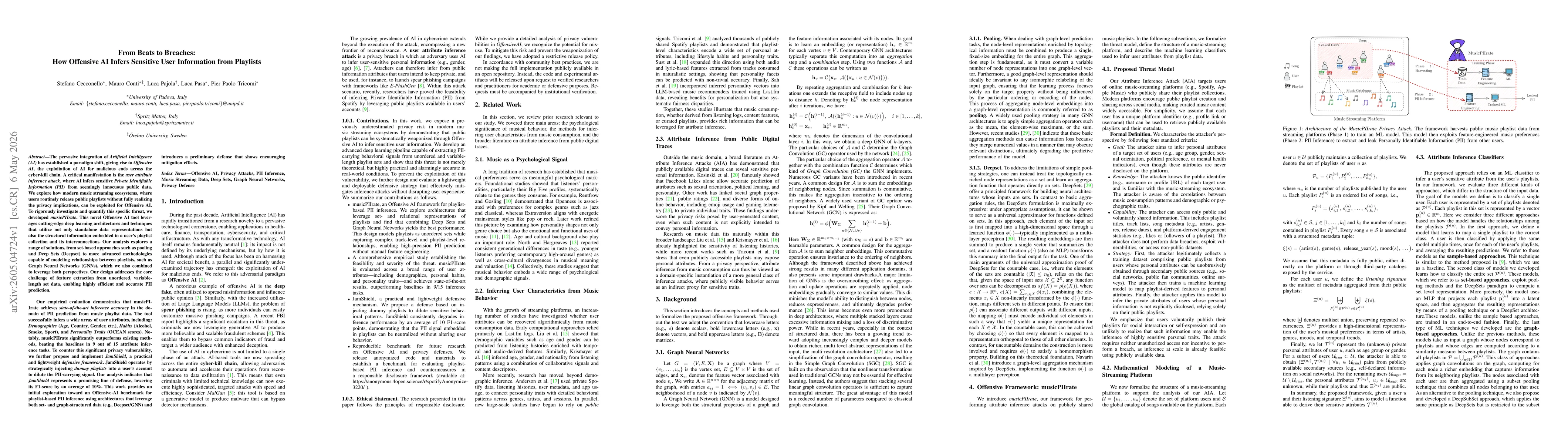 Thumbnail for From Beats to Breaches:How Offensive AI Infers Sensitive User Information from Playlists