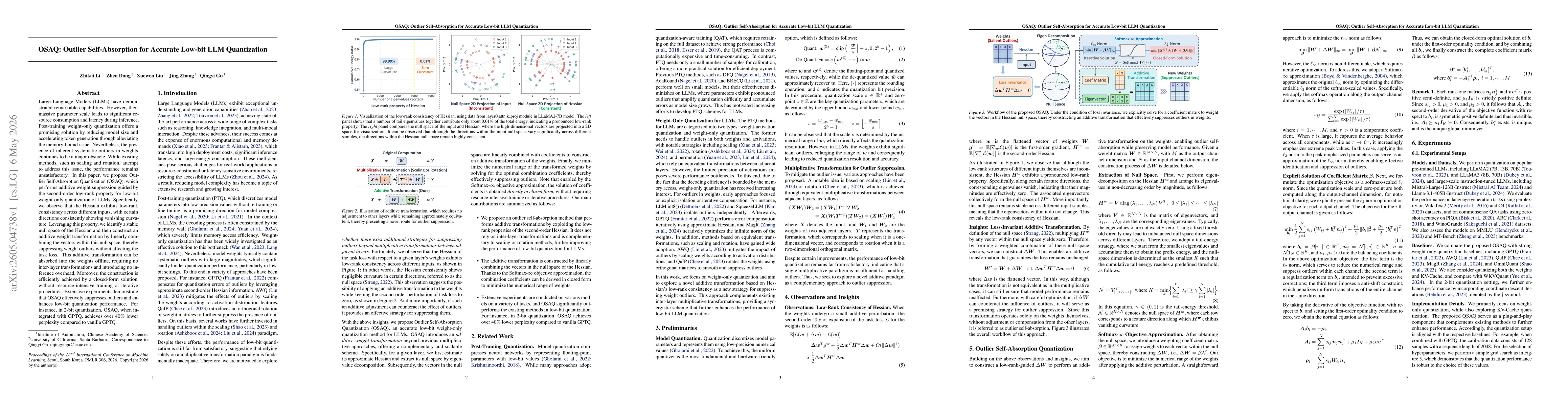Thumbnail for OSAQ: Outlier Self-Absorption for Accurate Low-bit LLM Quantization