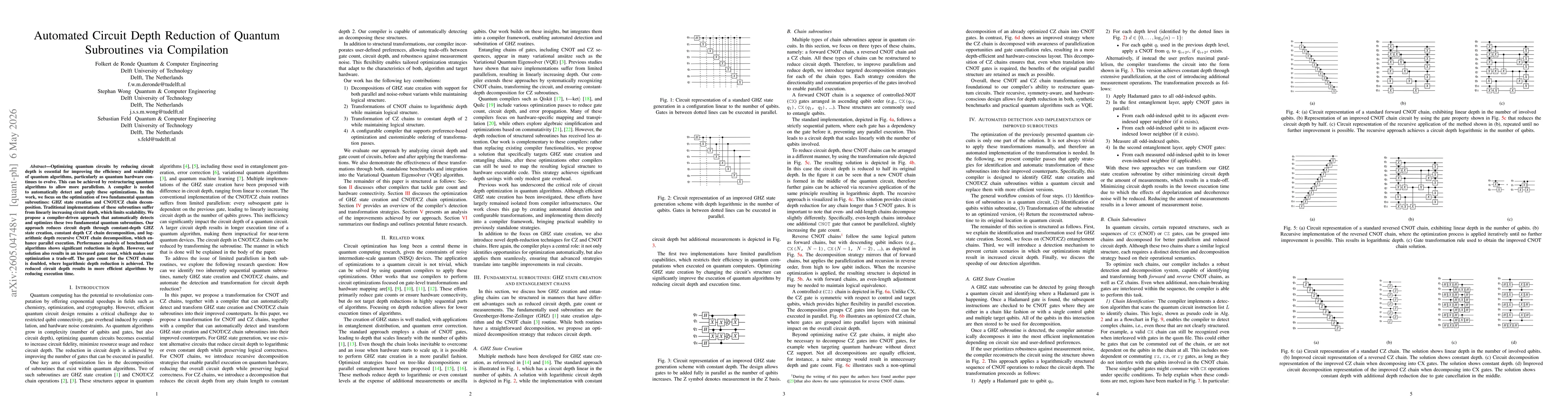 Thumbnail for Automated Circuit Depth Reduction of Quantum Subroutines via Compilation