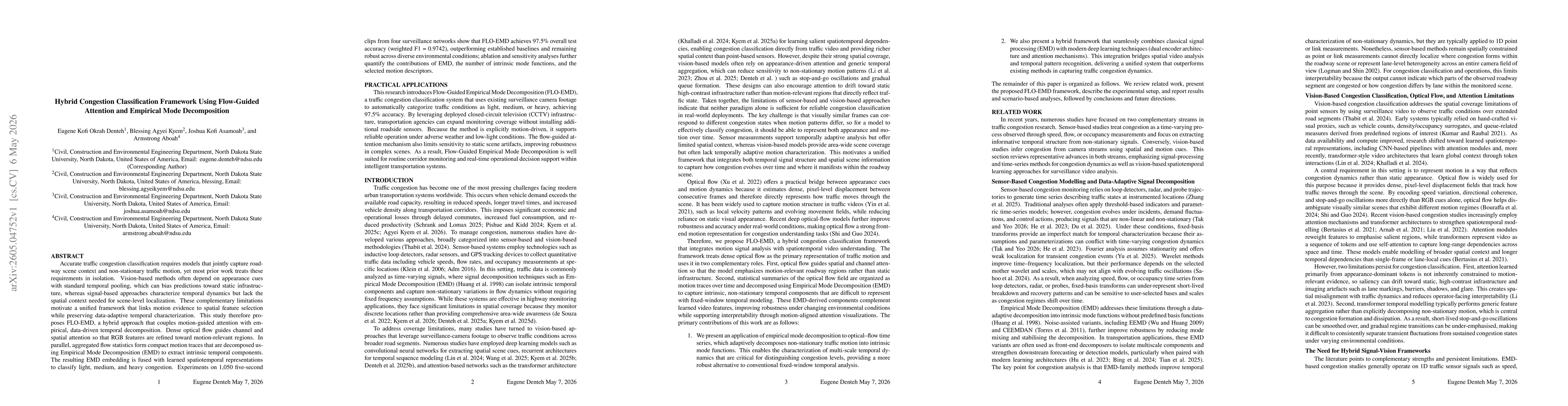Thumbnail for Hybrid Congestion Classification Framework Using Flow-Guided Attention and Empirical Mode Decomposition