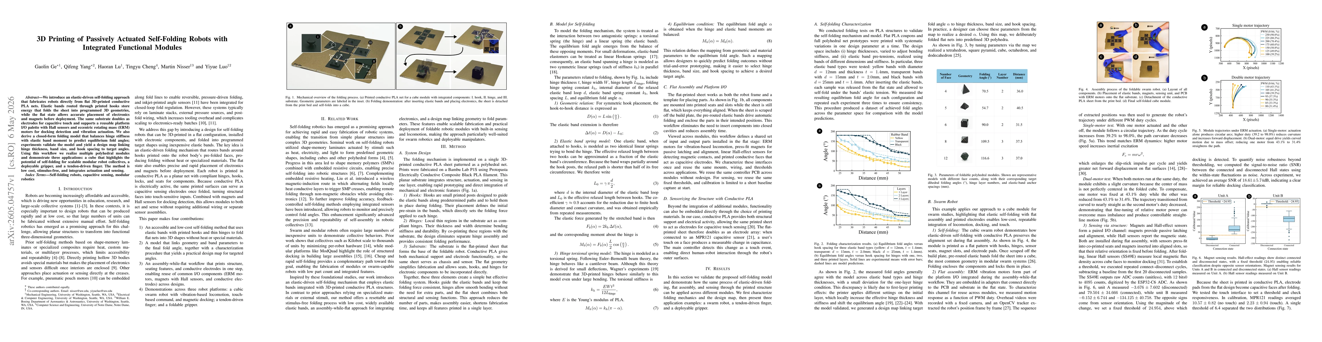Thumbnail for 3D Printing of Passively Actuated Self-Folding Robots with Integrated Functional Modules