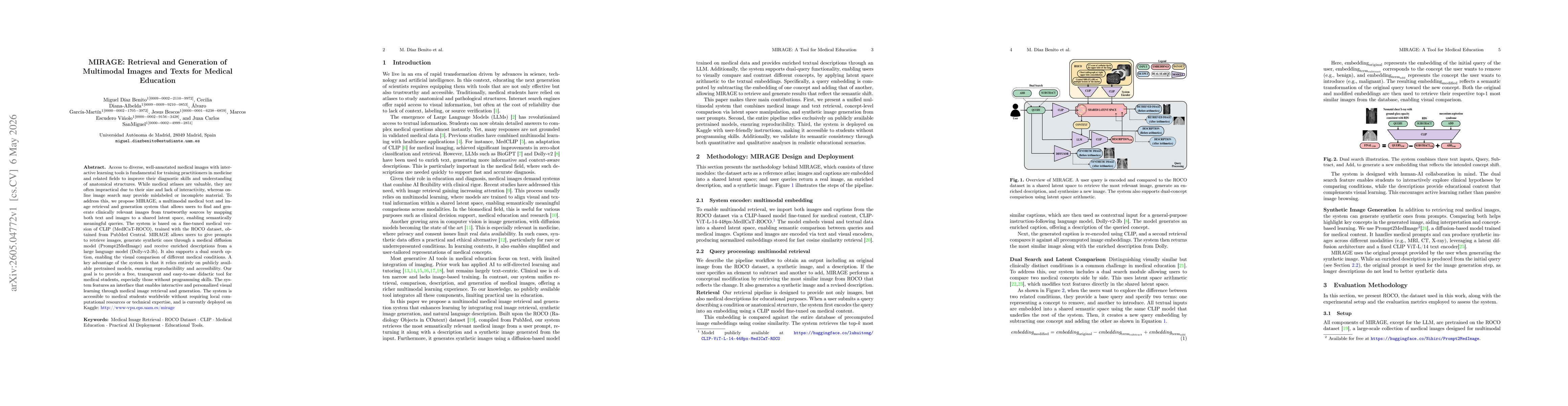 Thumbnail for MIRAGE: Retrieval and Generation of Multimodal Images and Texts for Medical Education