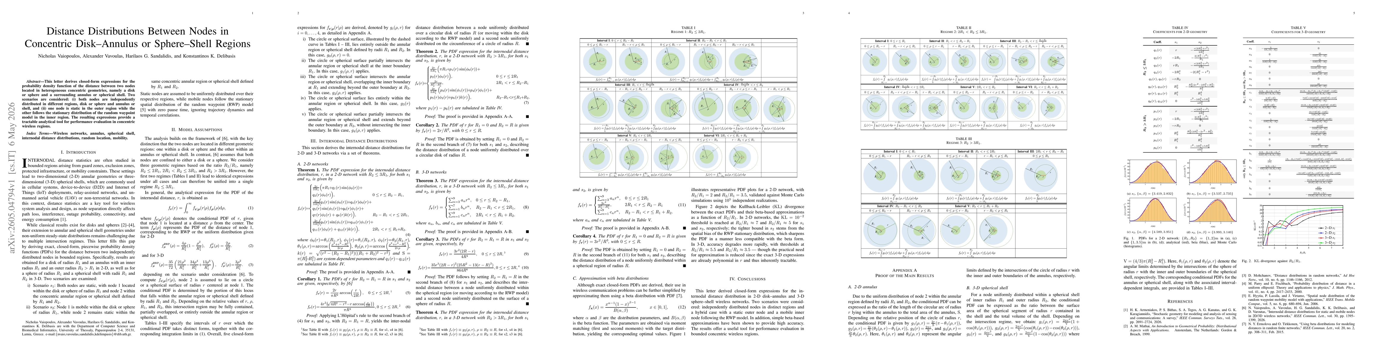 Thumbnail for Distance Distributions Between Nodes in Concentric Disk-Annulus or Sphere-Shell Regions
