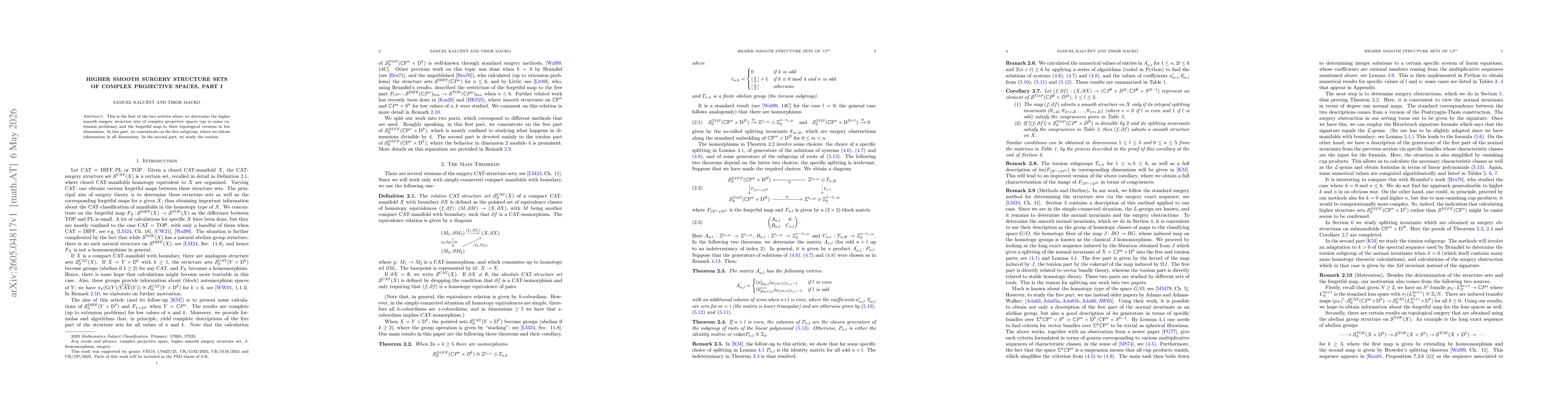 Thumbnail for Higher Smooth Surgery Structure Sets of Complex Projective Spaces, Part I