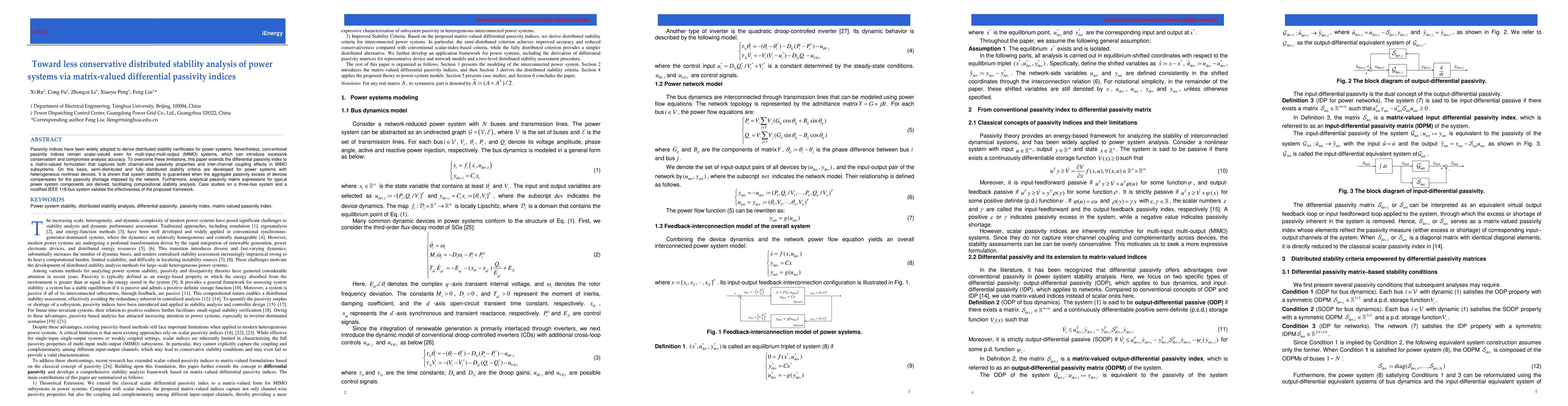 Thumbnail for Toward less conservative distributed stability analysis of power systems via matrix-valued differential passivity indices