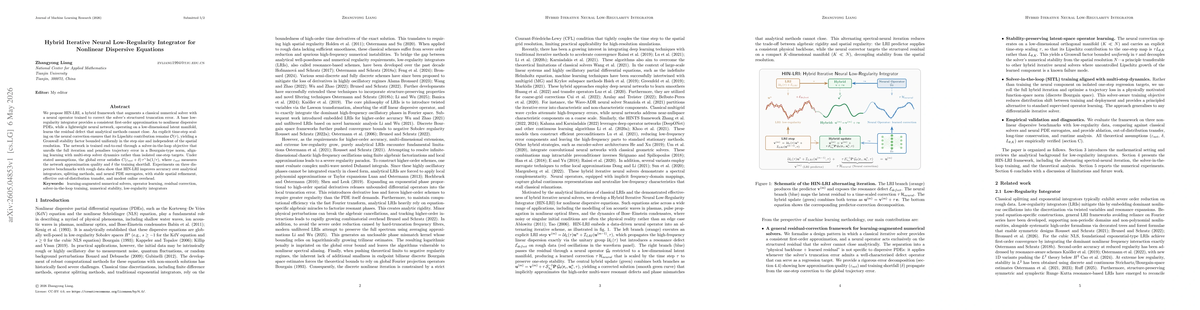 Thumbnail for Hybrid Iterative Neural Low-Regularity Integrator for Nonlinear Dispersive Equations