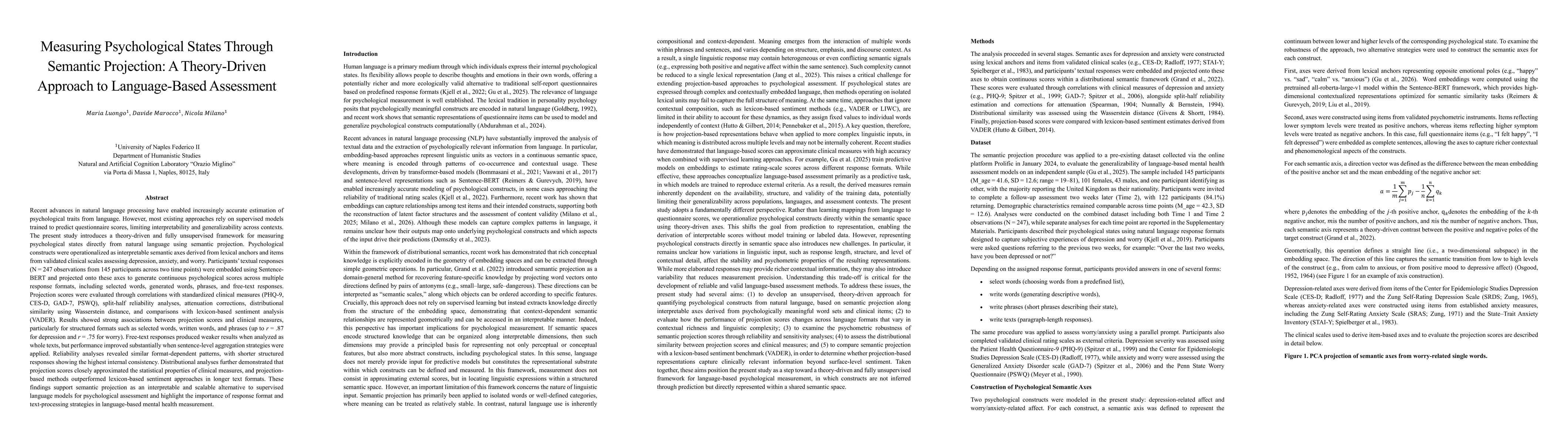 Thumbnail for Measuring Psychological States Through Semantic Projection: A Theory-Driven Approach to Language-Based Assessment