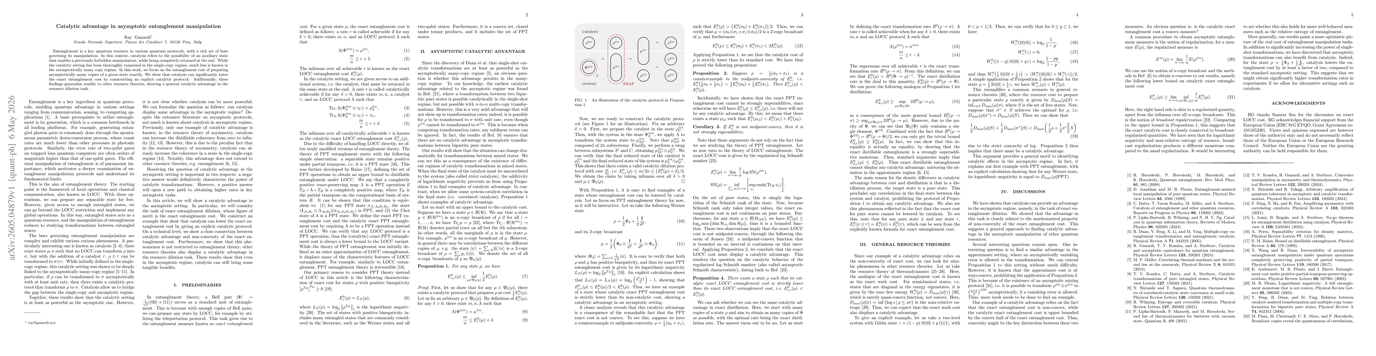Thumbnail for Catalytic advantage in asymptotic entanglement manipulation