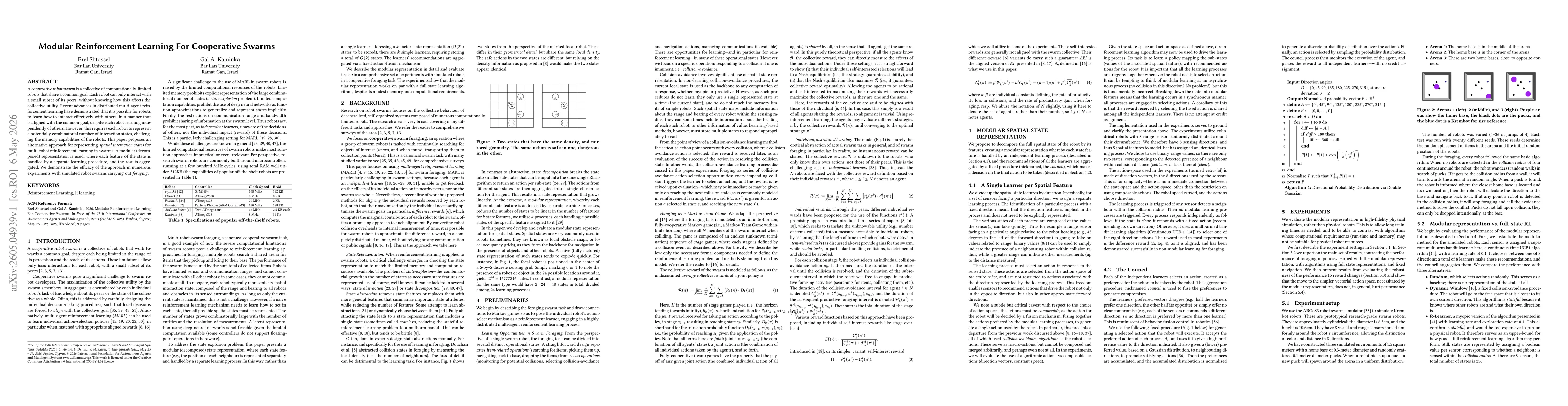 Thumbnail for Modular Reinforcement Learning For Cooperative Swarms