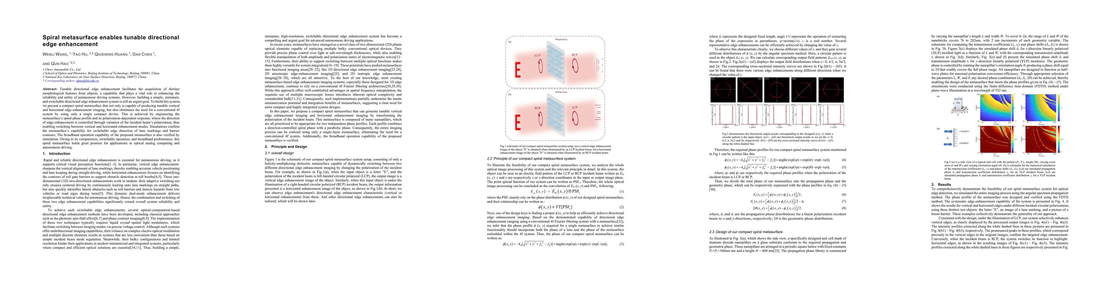 Thumbnail for Spiral metasurface enables tunable directional edge enhancement