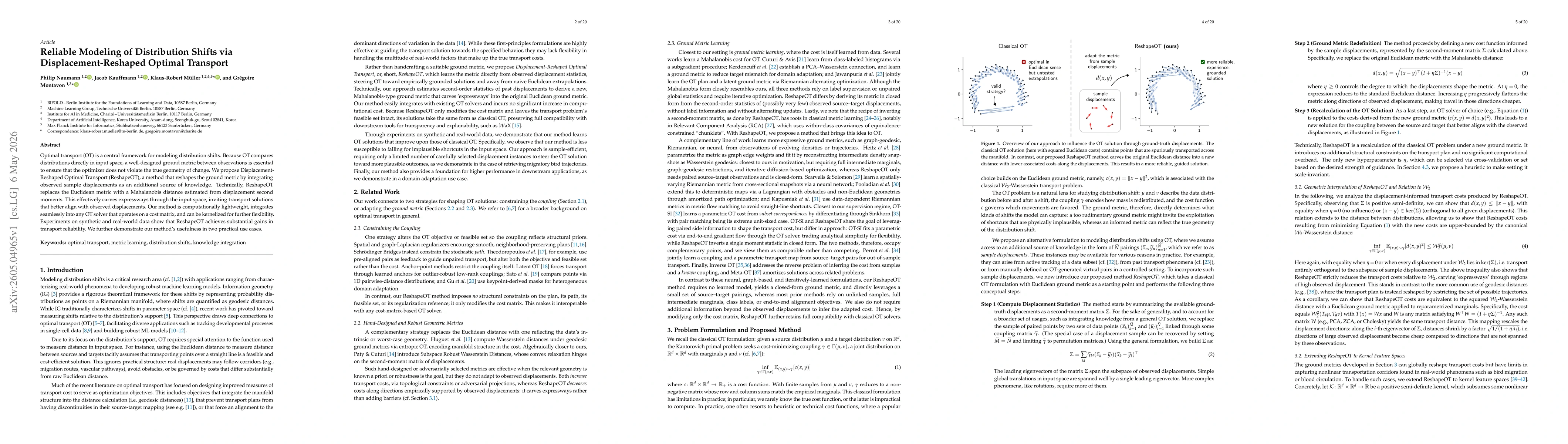Thumbnail for Reliable Modeling of Distribution Shifts via Displacement-Reshaped Optimal Transport