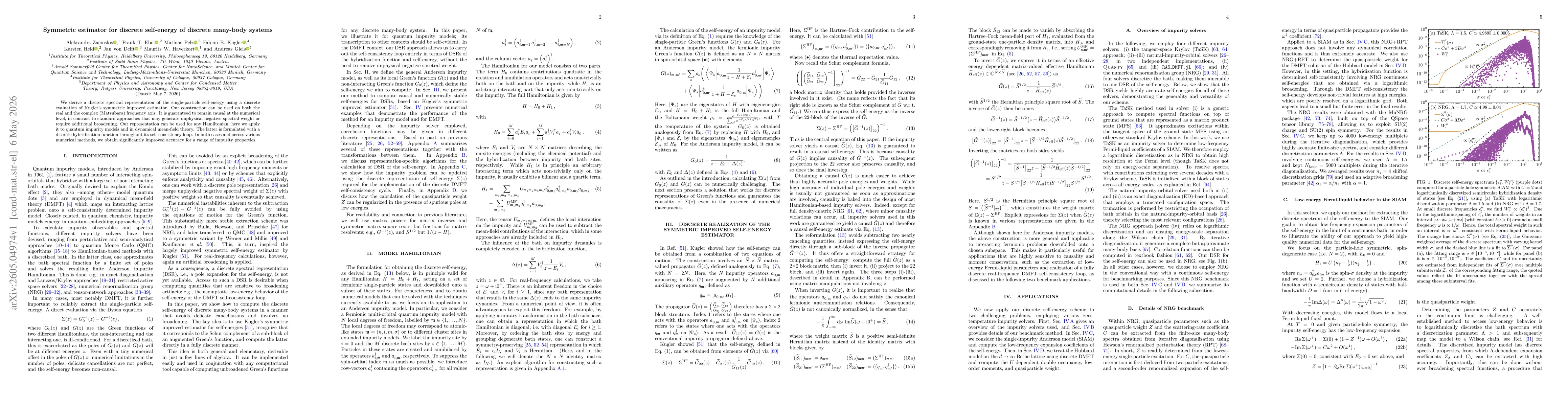 Thumbnail for Symmetric estimator for discrete self-energy of discrete many-body systems