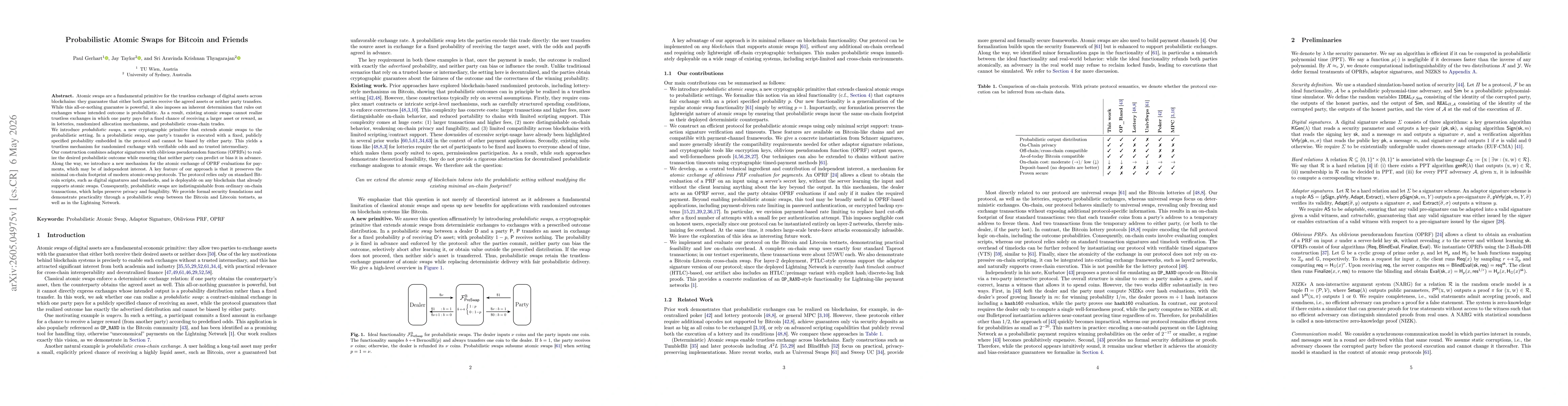 Thumbnail for Probabilistic Atomic Swaps for Bitcoin and Friends