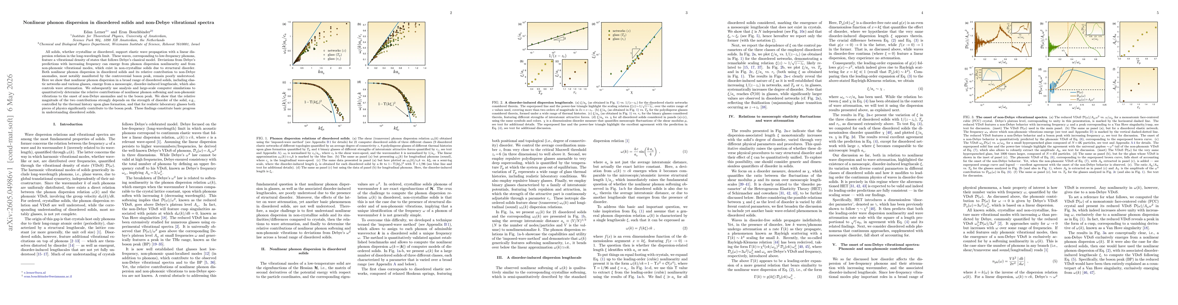 Thumbnail for Nonlinear phonon dispersion in disordered solids and non-Debye vibrational spectra
