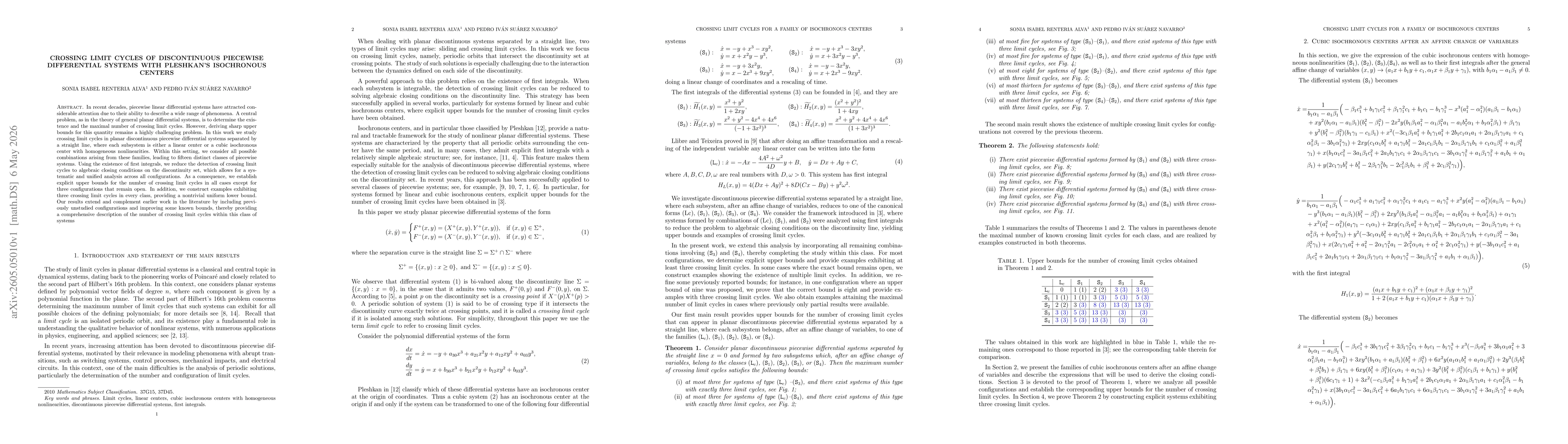 Thumbnail for Crossing limit cycles of discontinuous piecewise differential systems with Pleshkan's isochronous centers