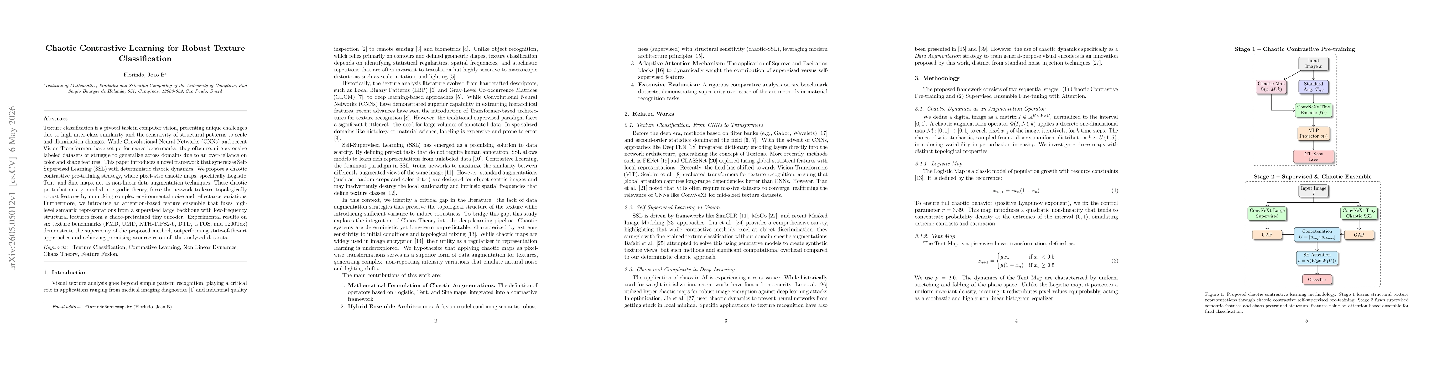 Thumbnail for Chaotic Contrastive Learning for Robust Texture Classification
