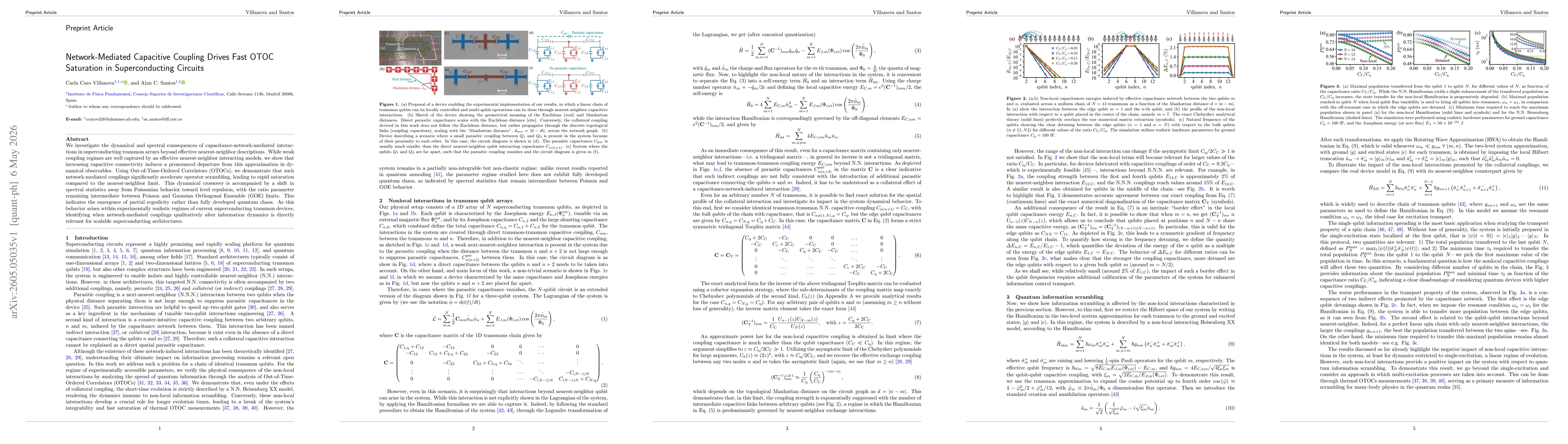 Thumbnail for Network-Mediated Capacitive Coupling Drives Fast OTOC Saturation in Superconducting Circuits