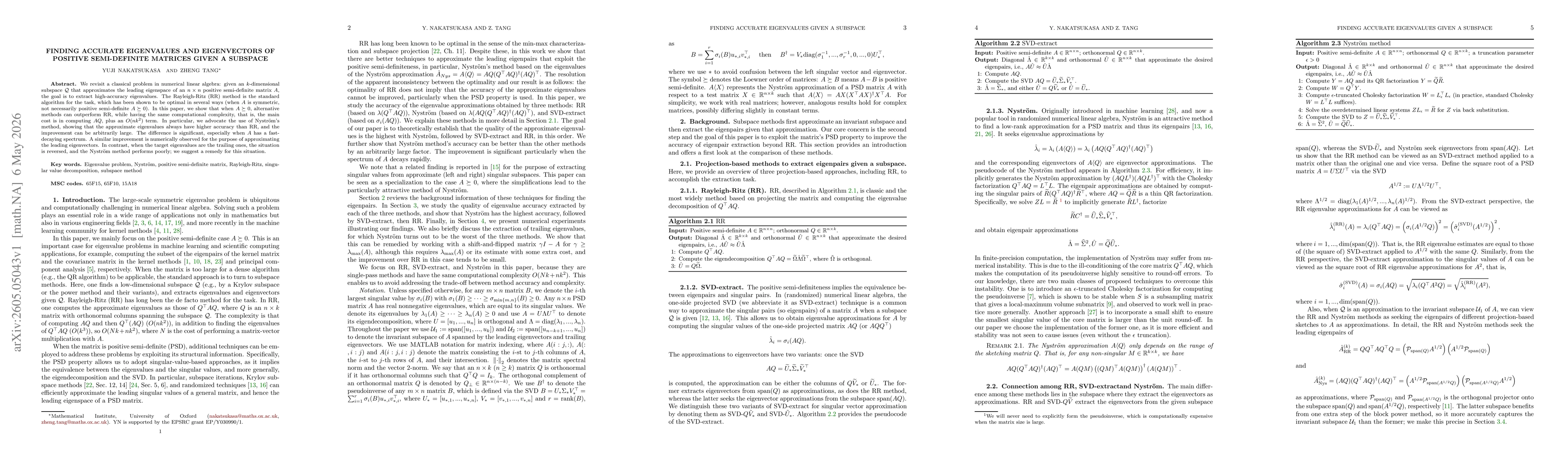 Thumbnail for Finding accurate eigenvalues and eigenvectors of positive semi-definite matrices given a subspace