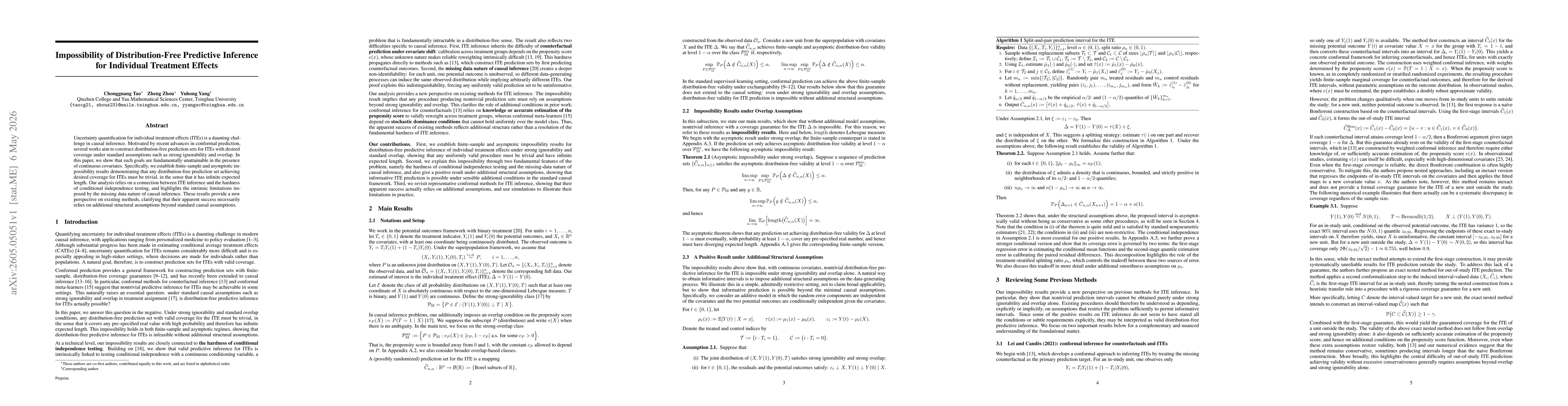 Thumbnail for Impossibility of Distribution-Free Predictive Inference for Individual Treatment Effects