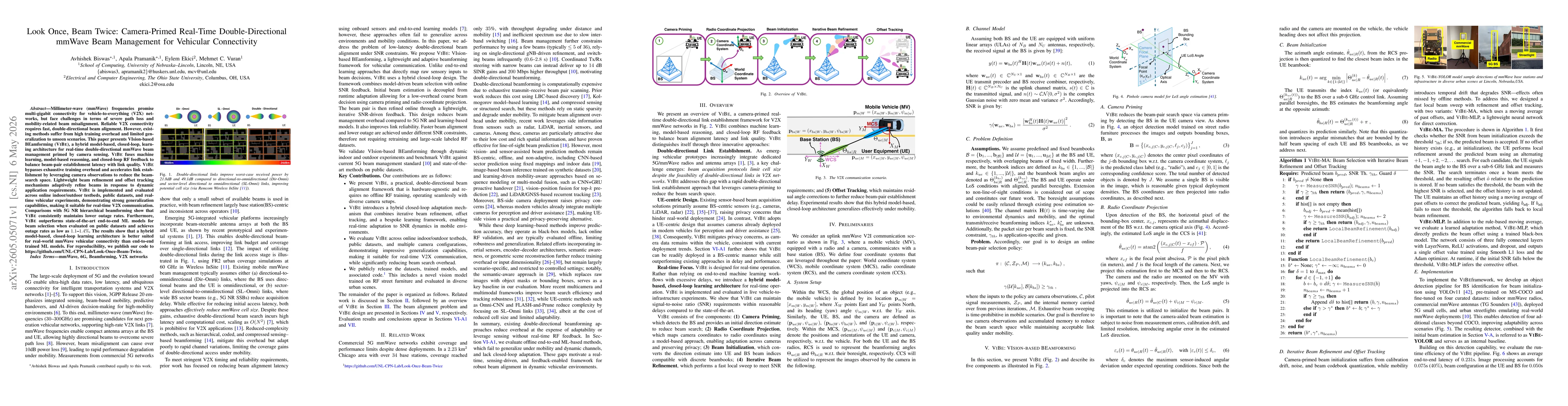 Thumbnail for Look Once, Beam Twice: Camera-Primed Real-Time Double-Directional mmWave Beam Management for Vehicular Connectivity