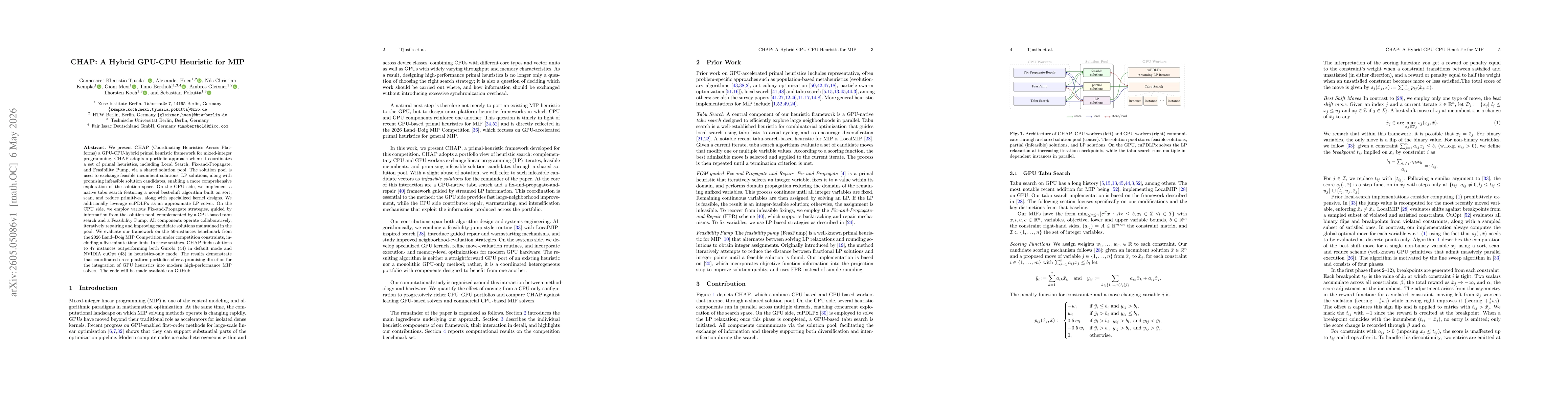 Thumbnail for CHAP: A Hybrid GPU-CPU Heuristic for MIP