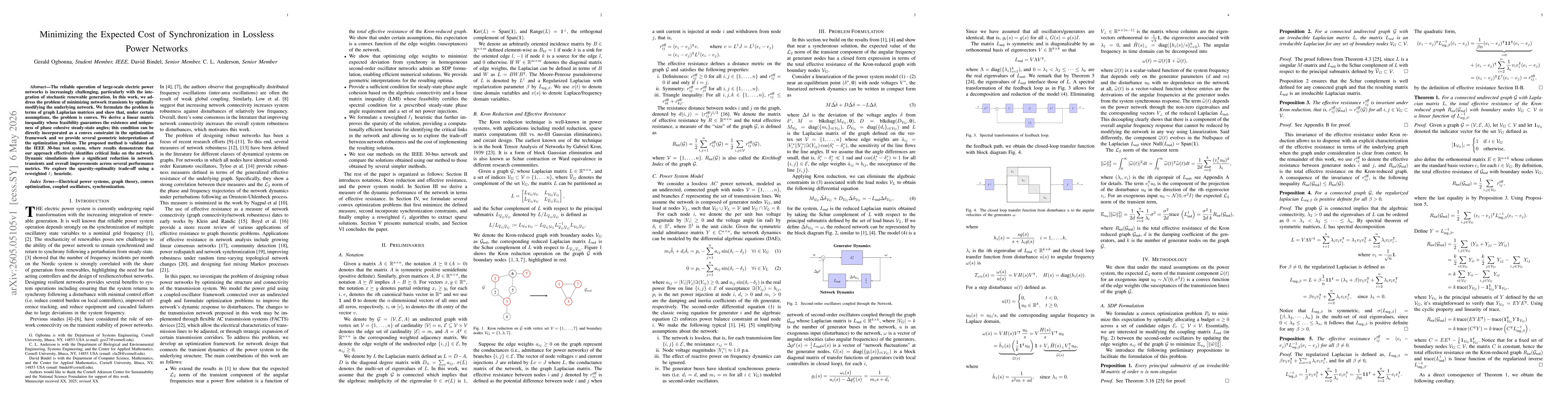 Thumbnail for Minimizing the Expected Cost of Synchronization in Lossless Power Networks