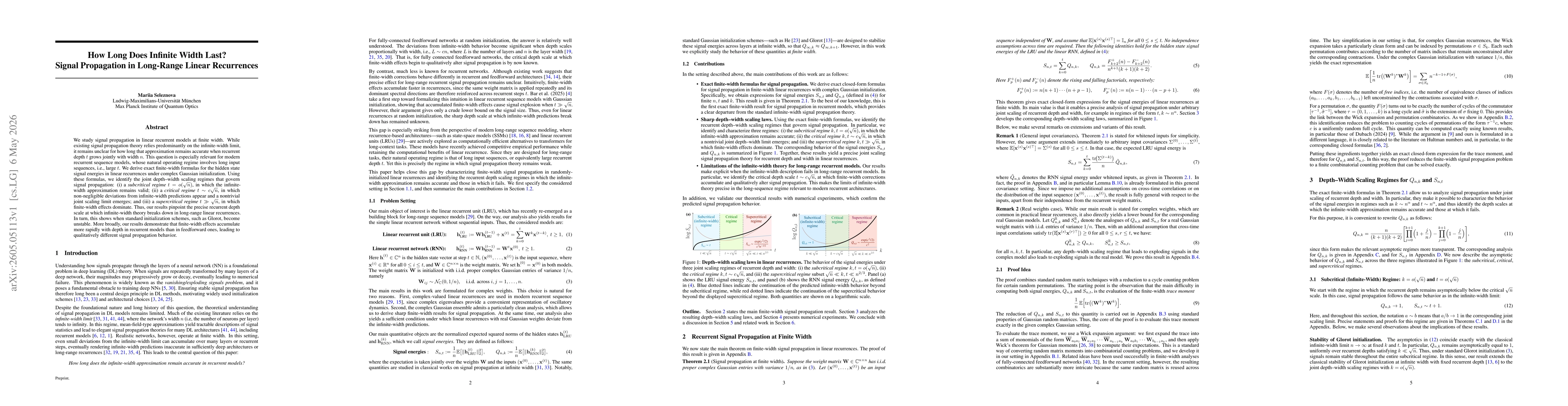 Thumbnail for How Long Does Infinite Width Last? Signal Propagation in Long-Range Linear Recurrences