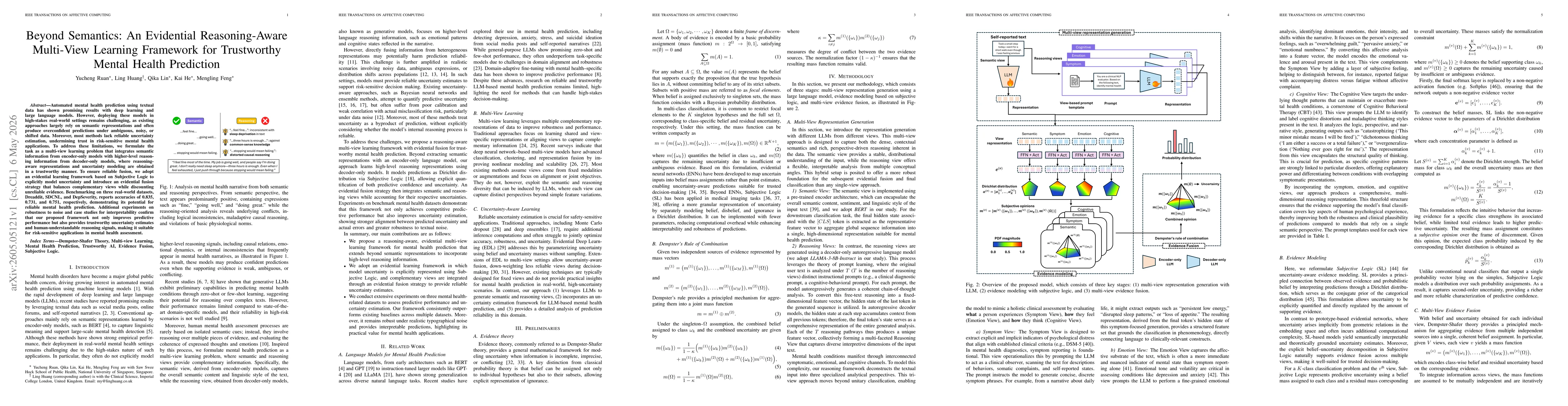Thumbnail for Beyond Semantics: An Evidential Reasoning-Aware Multi-View Learning Framework for Trustworthy Mental Health Prediction